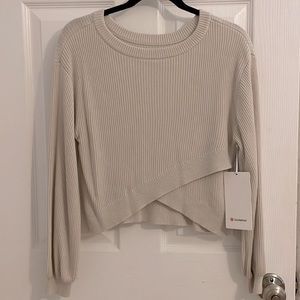 Lululemon Reversible Crossover Sweater - White Opal - size 10 - NWT